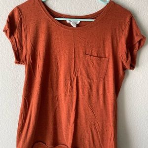 Forever21 Orange/Black spotted shirt Size S